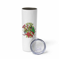 Funny Christmas Dinosaur Lover Gift Skinny Tumbler Trending Six Seven Bruh - Wonder Print Shop