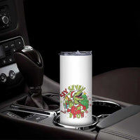 Funny Christmas Dinosaur Lover Gift Skinny Tumbler Trending Six Seven Bruh - Wonder Print Shop