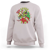 Funny Christmas Dinosaur Lover Gift Sweatshirt Trending Six Seven Bruh - Wonder Print Shop