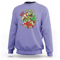 Funny Christmas Dinosaur Lover Gift Sweatshirt Trending Six Seven Bruh - Wonder Print Shop
