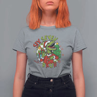 Funny Christmas Dinosaur Lover Gift T Shirt For Women Trending Six Seven Bruh - Wonder Print Shop