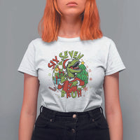 Funny Christmas Dinosaur Lover Gift T Shirt For Women Trending Six Seven Bruh - Wonder Print Shop