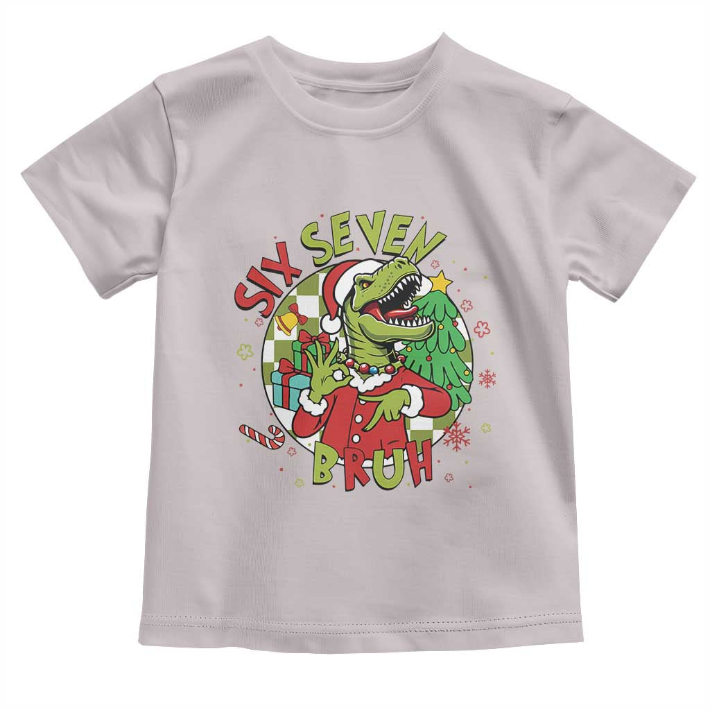 Funny Christmas Dinosaur Lover Gift Toddler T Shirt Trending Six Seven Bruh - Wonder Print Shop