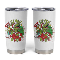 Funny Christmas Dinosaur Lover Gift Tumbler Cup Trending Six Seven Bruh - Wonder Print Shop