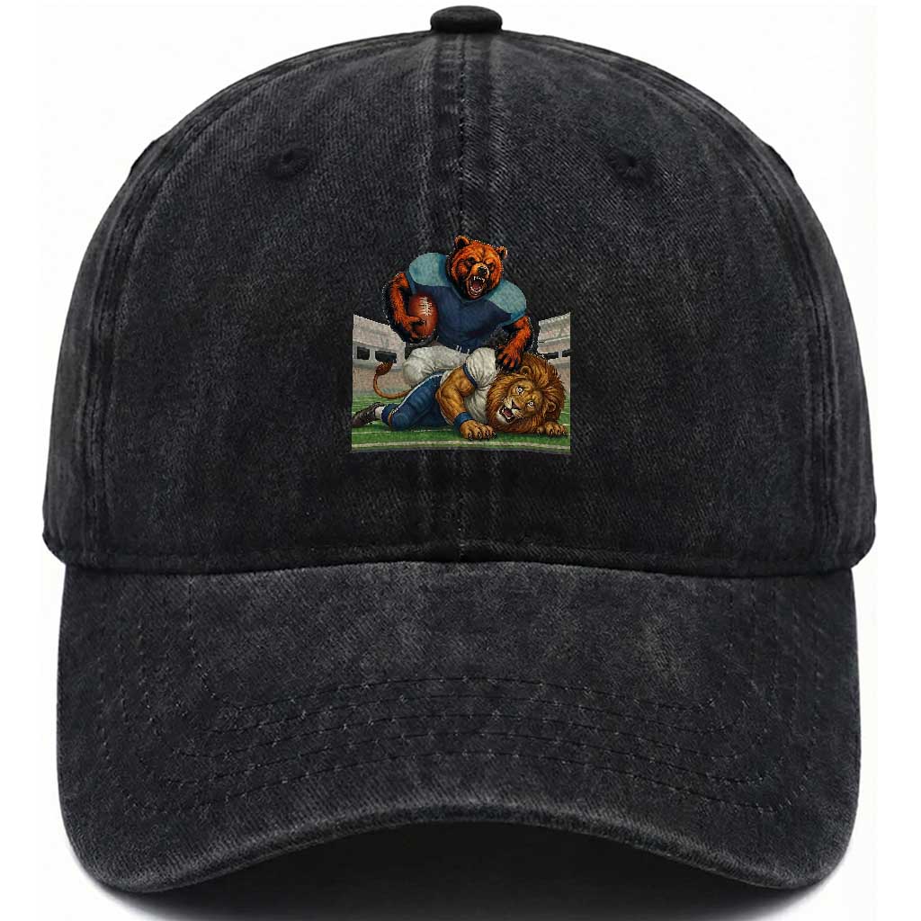 Football Rival Gift Washed Cotton Baseball Cap Fierce Br Defeating Lio