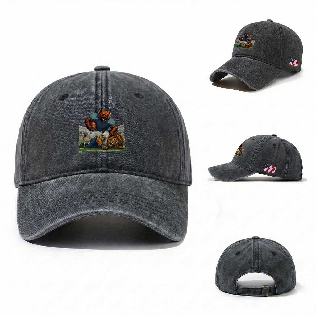 Football Rival Gift Washed Cotton Baseball Cap Fierce Br Defeating Lio