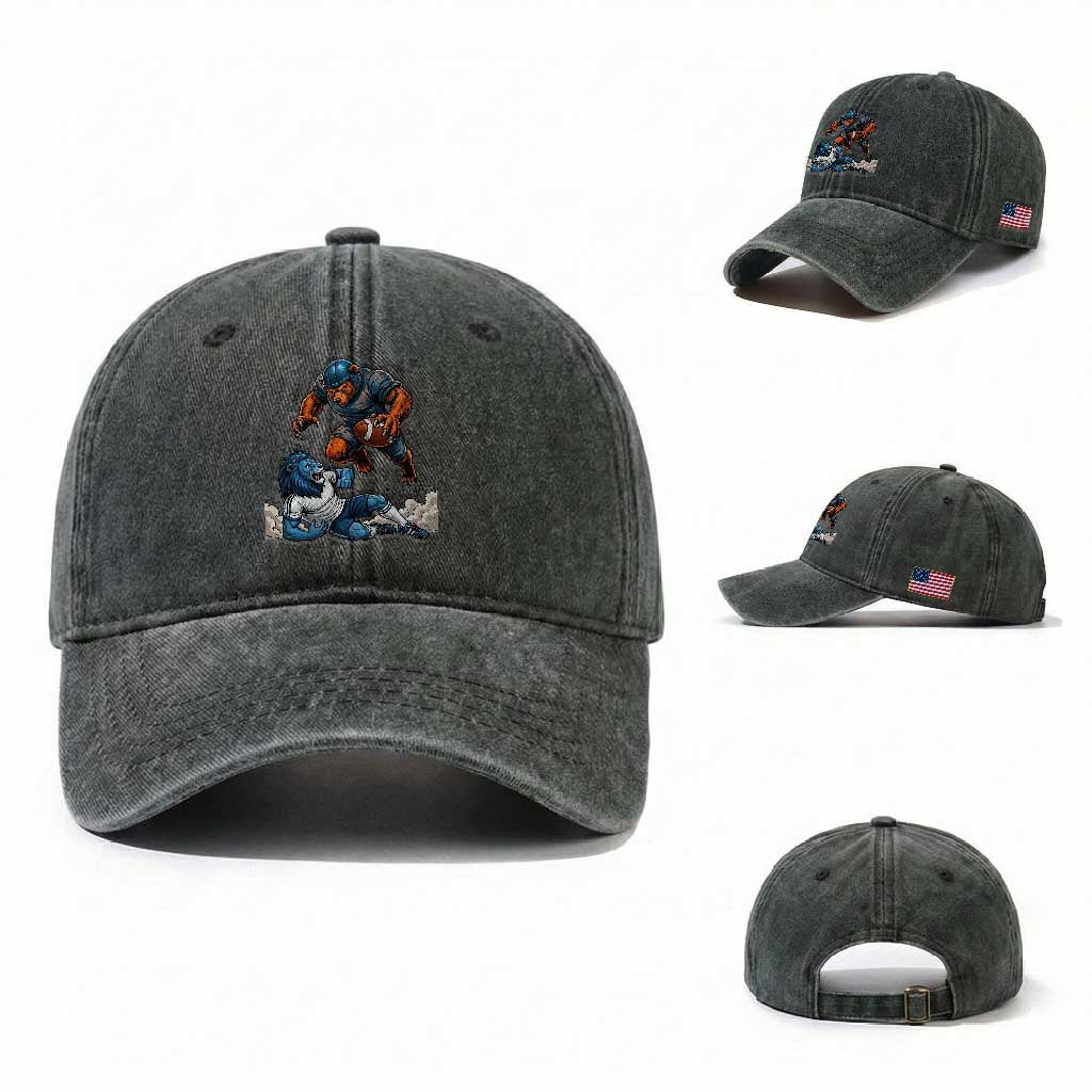Fierce Br Defeating Lio Washed Cotton Baseball Cap Gift For Football Lovers