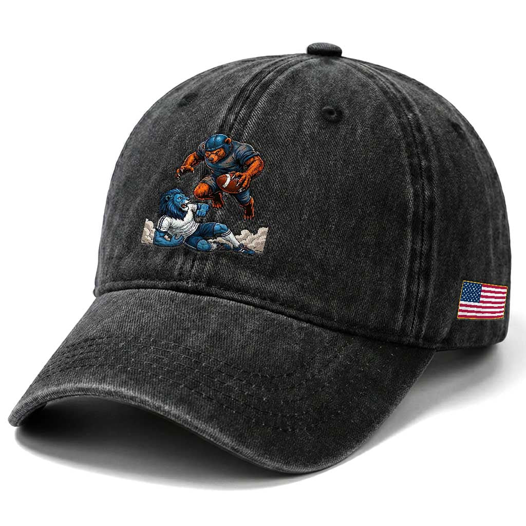 Fierce Br Defeating Lio Washed Cotton Baseball Cap Gift For Football Lovers