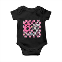 Pink Checkered I Was 6 Now I Am 7 Baby Onesie Girl Birthday Gift - Wonder Print Shop