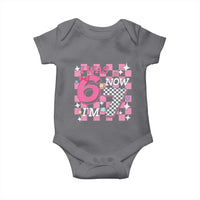 Pink Checkered I Was 6 Now I Am 7 Baby Onesie Girl Birthday Gift - Wonder Print Shop