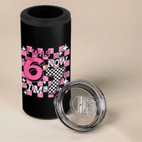 Pink Checkered I Was 6 Now I Am 7 4 in 1 Can Cooler Tumbler Girl Birthday Gift - Wonder Print Shop