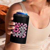Pink Checkered I Was 6 Now I Am 7 4 in 1 Can Cooler Tumbler Girl Birthday Gift - Wonder Print Shop