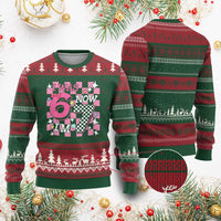 Pink Checkered I Was 6 Now I Am 7 Ugly Christmas Sweater Girl Birthday Gift - Wonder Print Shop