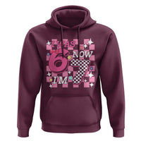 Pink Checkered I Was 6 Now I Am 7 Hoodie Girl Birthday Gift - Wonder Print Shop