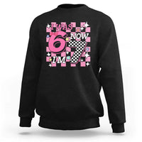 Pink Checkered I Was 6 Now I Am 7 Sweatshirt Girl Birthday Gift - Wonder Print Shop