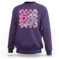 Pink Checkered I Was 6 Now I Am 7 Sweatshirt Girl Birthday Gift - Wonder Print Shop