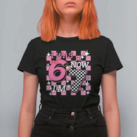 Pink Checkered I Was 6 Now I Am 7 T Shirt For Women Girl Birthday Gift - Wonder Print Shop