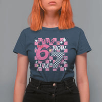 Pink Checkered I Was 6 Now I Am 7 T Shirt For Women Girl Birthday Gift - Wonder Print Shop