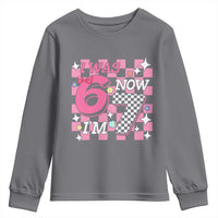 Pink Checkered I Was 6 Now I Am 7 Youth Sweatshirt Girl Birthday Gift - Wonder Print Shop