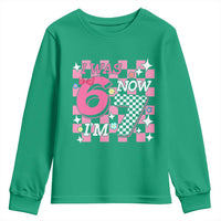 Pink Checkered I Was 6 Now I Am 7 Youth Sweatshirt Girl Birthday Gift - Wonder Print Shop