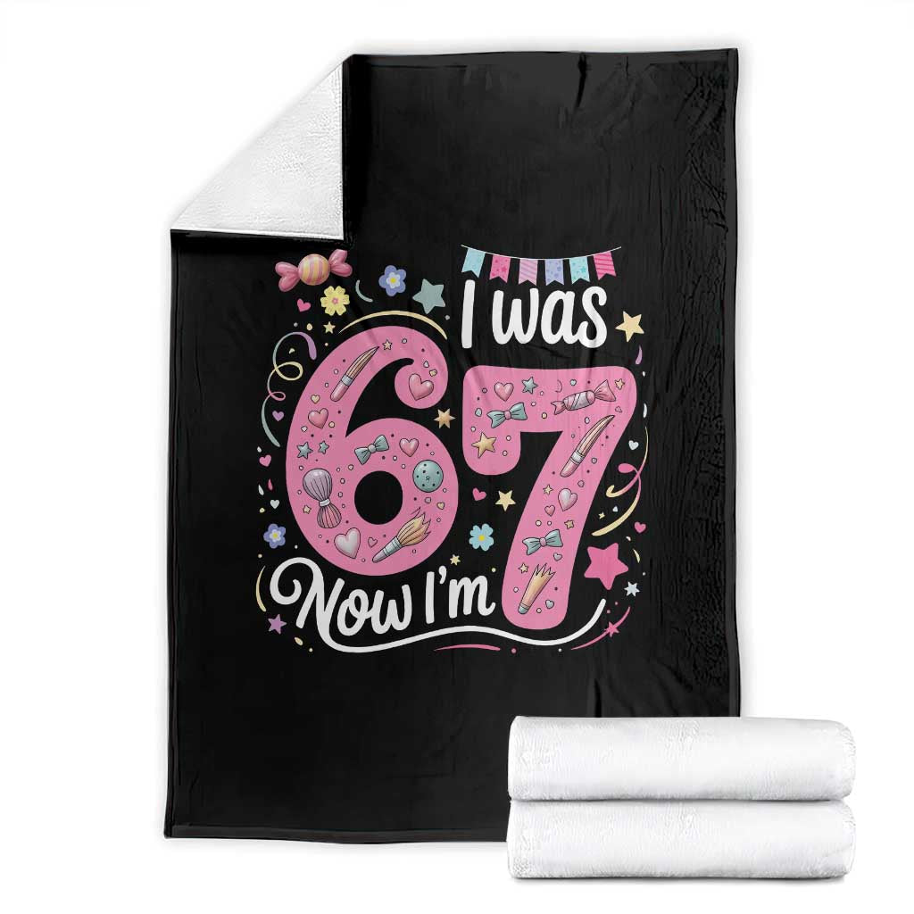 Seventh Birthday Girl Throw Blanket I Was 6 Now I Am 7 Meme - Wonder Print Shop