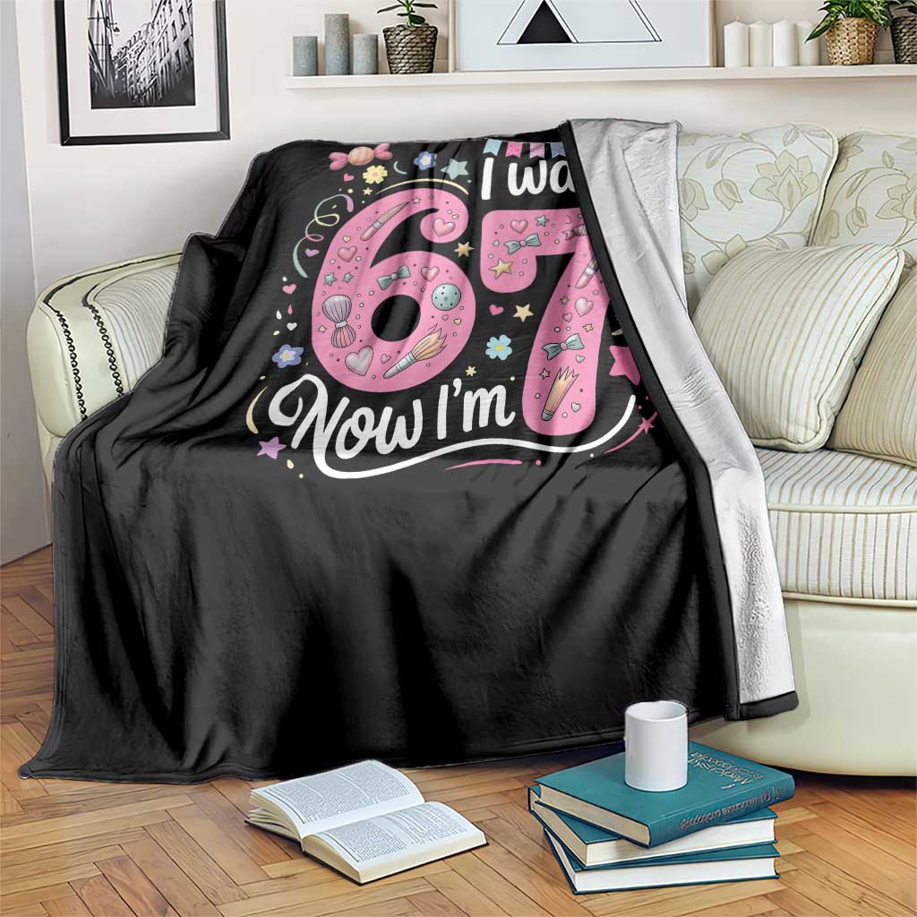 Seventh Birthday Girl Throw Blanket I Was 6 Now I Am 7 Meme - Wonder Print Shop