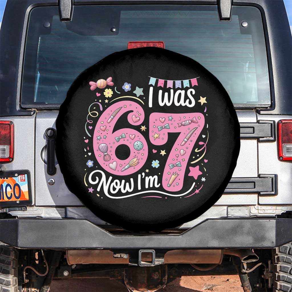 Seventh Birthday Girl Spare Tire Cover I Was 6 Now I Am 7 Meme - Wonder Print Shop