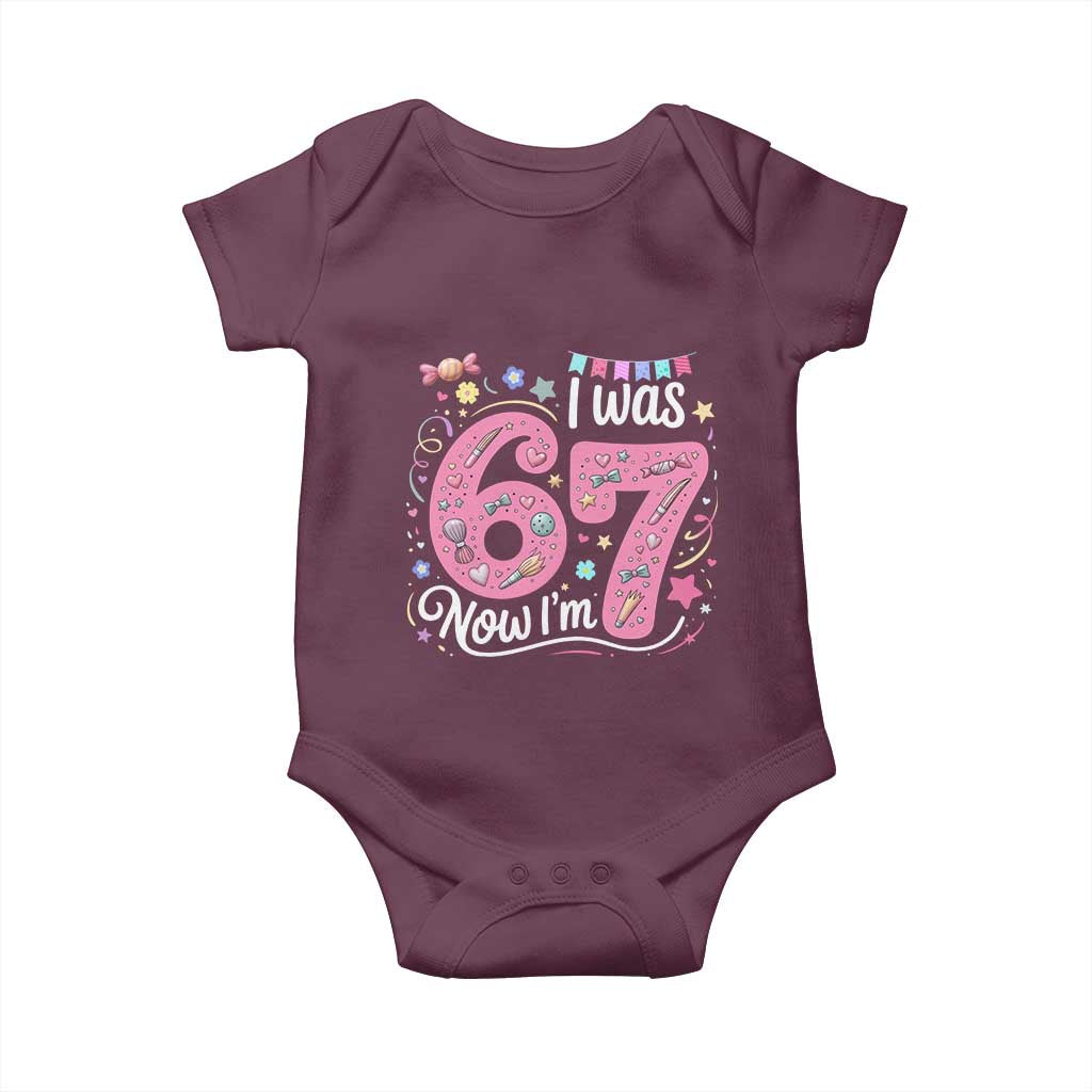 Seventh Birthday Girl Baby Onesie I Was 6 Now I Am 7 Meme - Wonder Print Shop