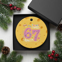 Seventh Birthday Girl Ceramic Ornament I Was 6 Now I Am 7 Meme - Wonder Print Shop