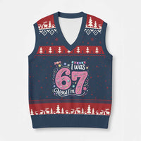 Seventh Birthday Girl V-Neck Knit Sweater Vest I Was 6 Now I Am 7 Meme - Wonder Print Shop