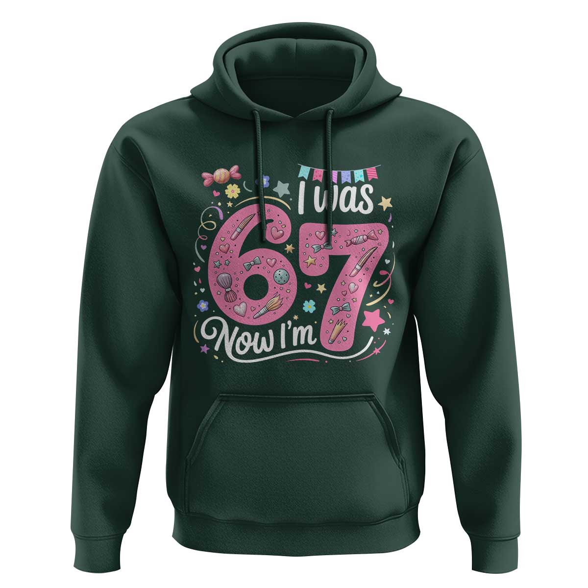 Seventh Birthday Girl Hoodie I Was 6 Now I Am 7 Meme - Wonder Print Shop