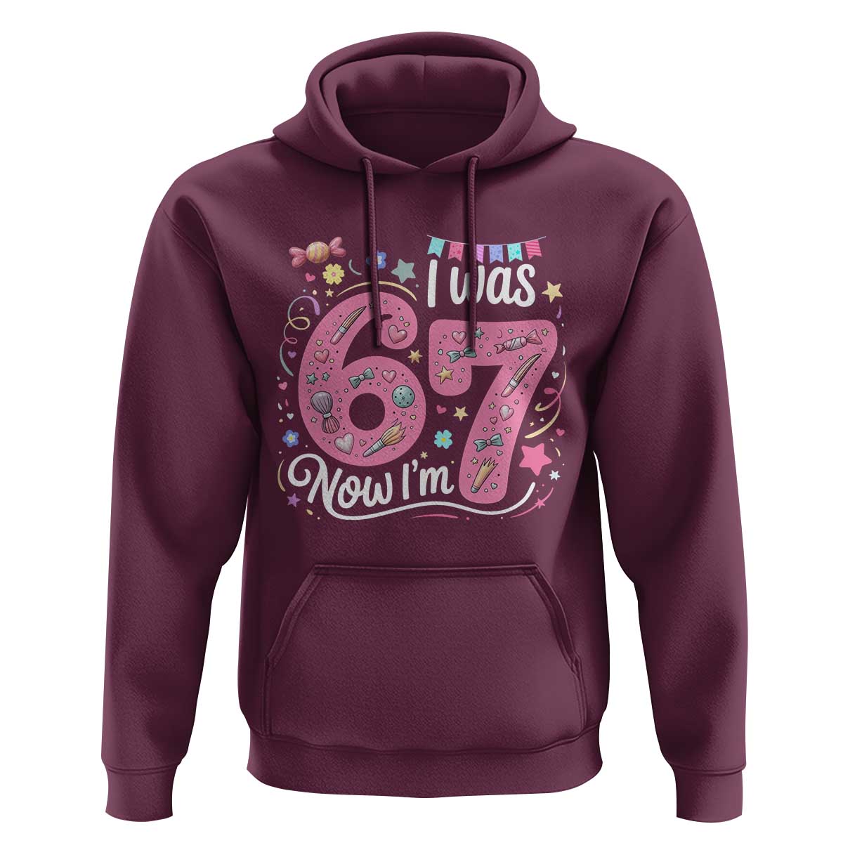Seventh Birthday Girl Hoodie I Was 6 Now I Am 7 Meme - Wonder Print Shop