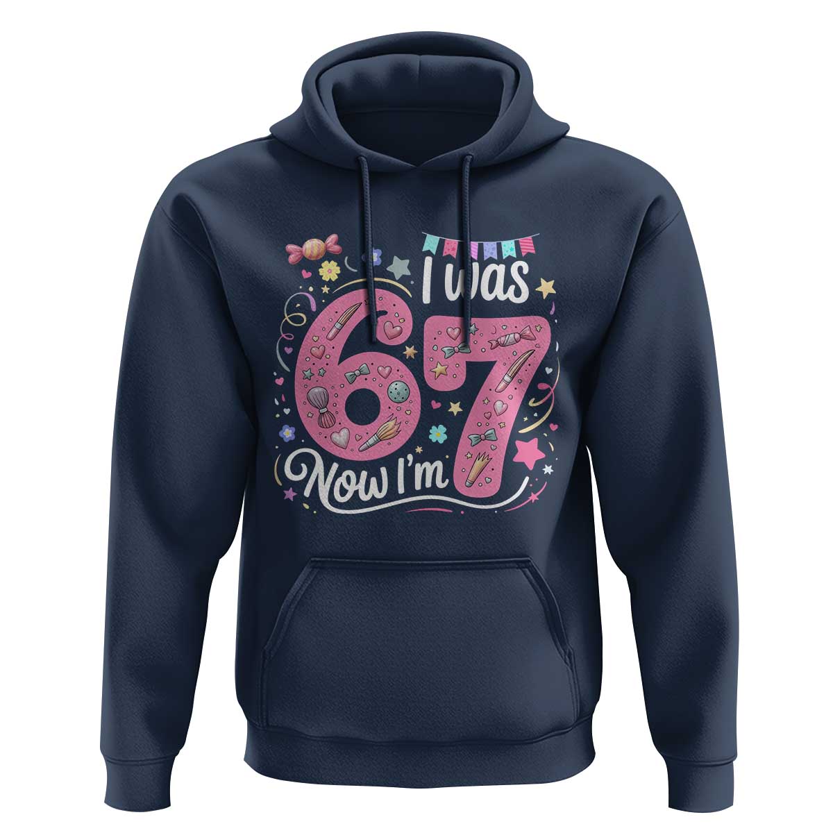 Seventh Birthday Girl Hoodie I Was 6 Now I Am 7 Meme - Wonder Print Shop