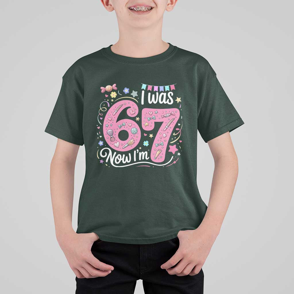 Seventh Birthday Girl T Shirt For Kid I Was 6 Now I Am 7 Meme - Wonder Print Shop