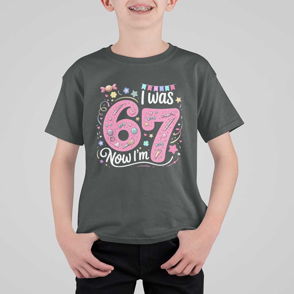 Seventh Birthday Girl T Shirt For Kid I Was 6 Now I Am 7 Meme - Wonder Print Shop