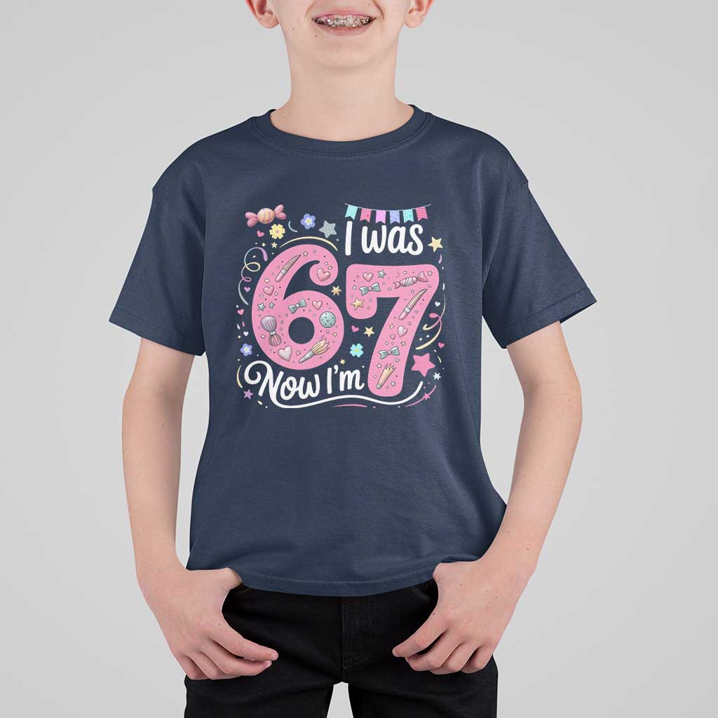 Seventh Birthday Girl T Shirt For Kid I Was 6 Now I Am 7 Meme - Wonder Print Shop