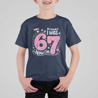 Seventh Birthday Girl T Shirt For Kid I Was 6 Now I Am 7 Meme - Wonder Print Shop