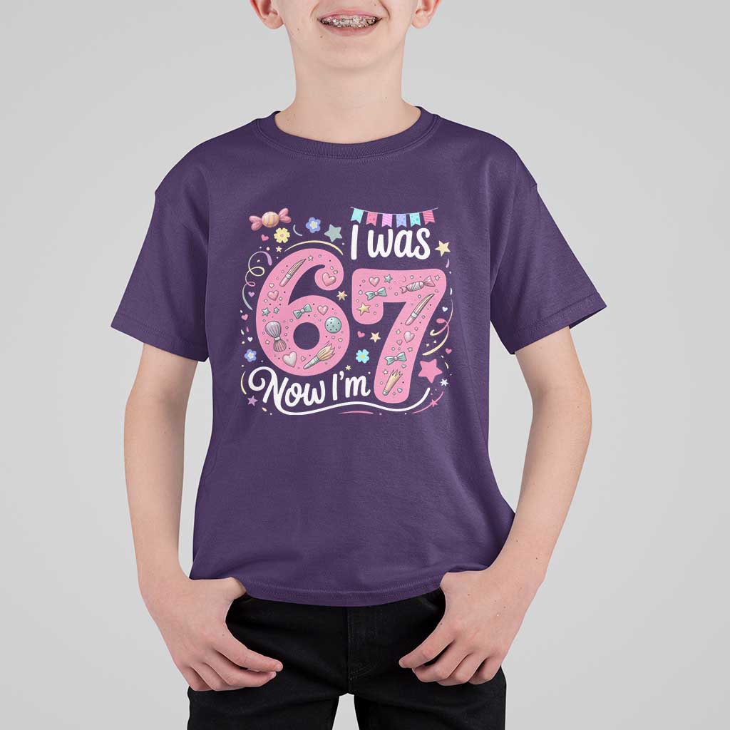 Seventh Birthday Girl T Shirt For Kid I Was 6 Now I Am 7 Meme - Wonder Print Shop