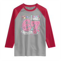 Seventh Birthday Girl Raglan Shirt I Was 6 Now I Am 7 Meme - Wonder Print Shop