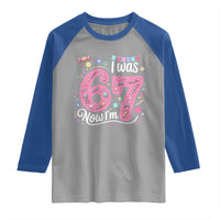 Seventh Birthday Girl Raglan Shirt I Was 6 Now I Am 7 Meme - Wonder Print Shop