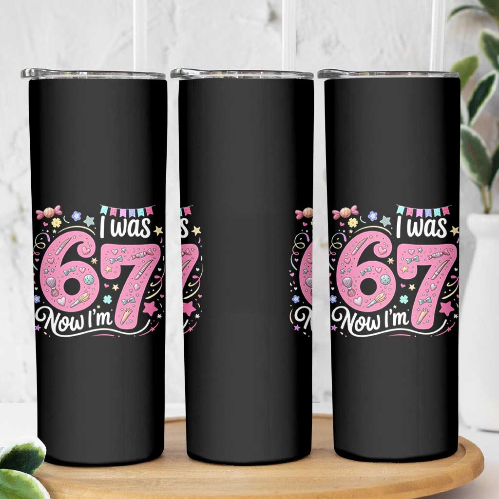 Seventh Birthday Girl Skinny Tumbler I Was 6 Now I Am 7 Meme - Wonder Print Shop