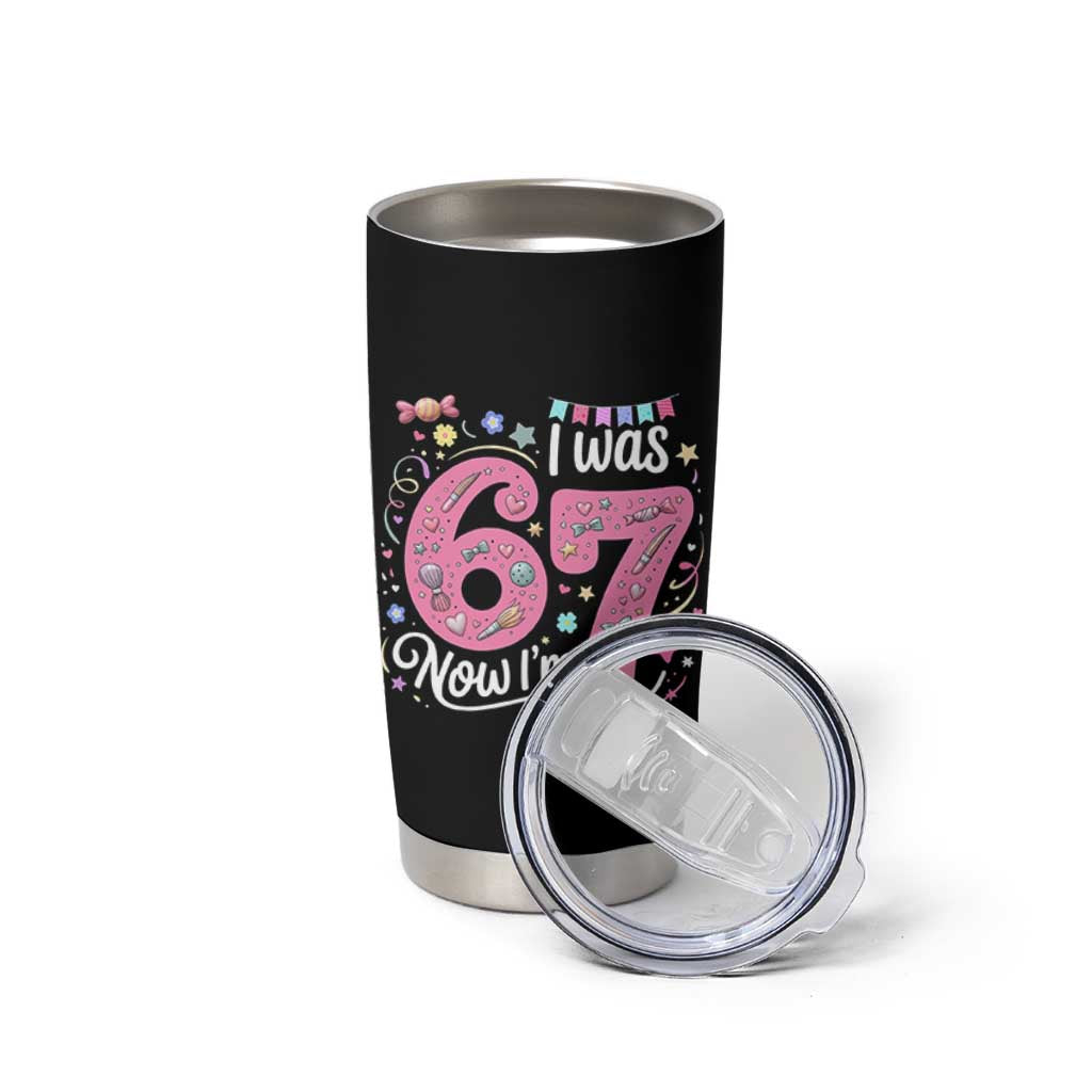 Seventh Birthday Girl Tumbler Cup I Was 6 Now I Am 7 Meme - Wonder Print Shop