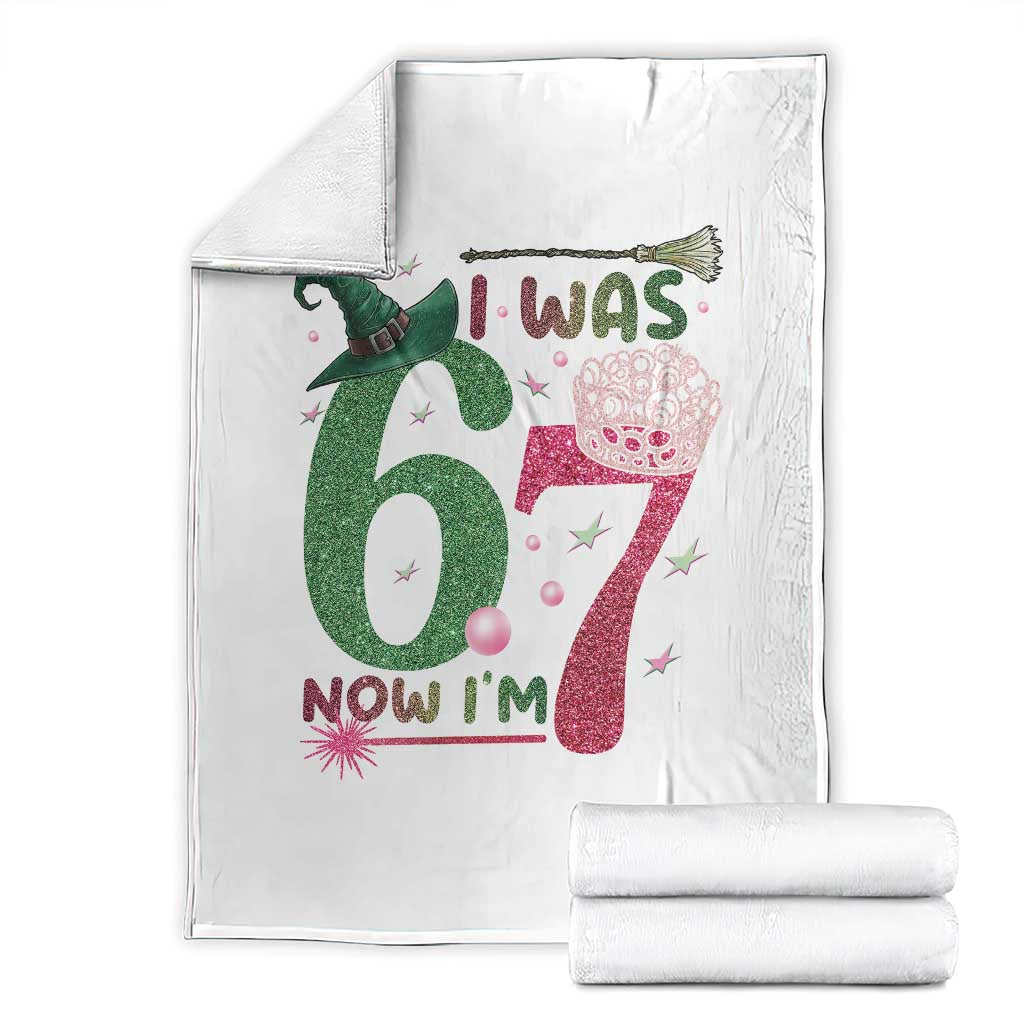 Birthday Girl I Was 6 Now I Am 7 Throw Blanket Gift For Alpha Kids - Wonder Print Shop