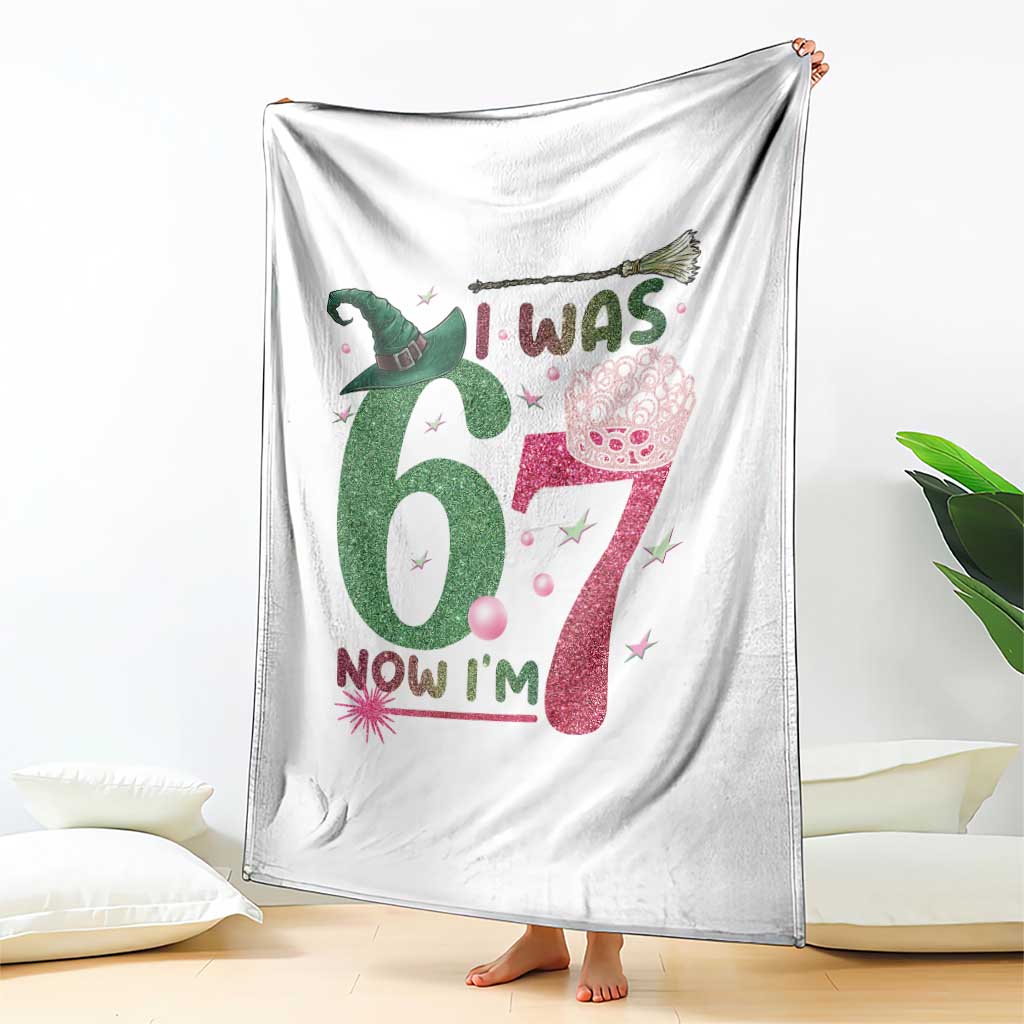 Birthday Girl I Was 6 Now I Am 7 Throw Blanket Gift For Alpha Kids - Wonder Print Shop