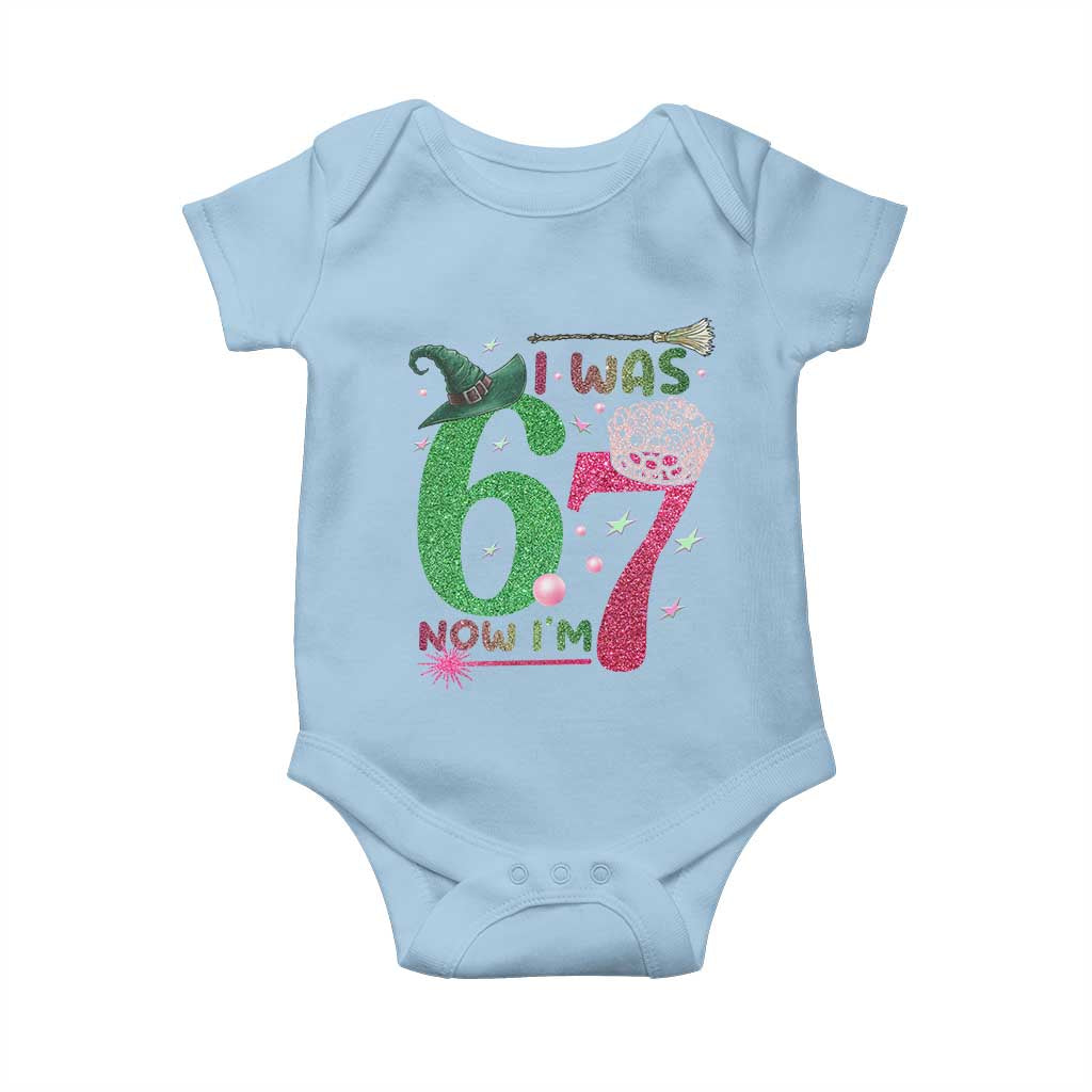 Birthday Girl I Was 6 Now I Am 7 Baby Onesie Gift For Alpha Kids - Wonder Print Shop