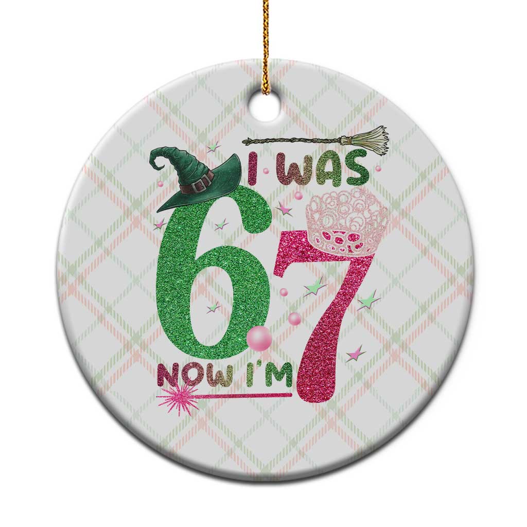 Birthday Girl I Was 6 Now I Am 7 Ceramic Ornament Gift For Alpha Kids - Wonder Print Shop
