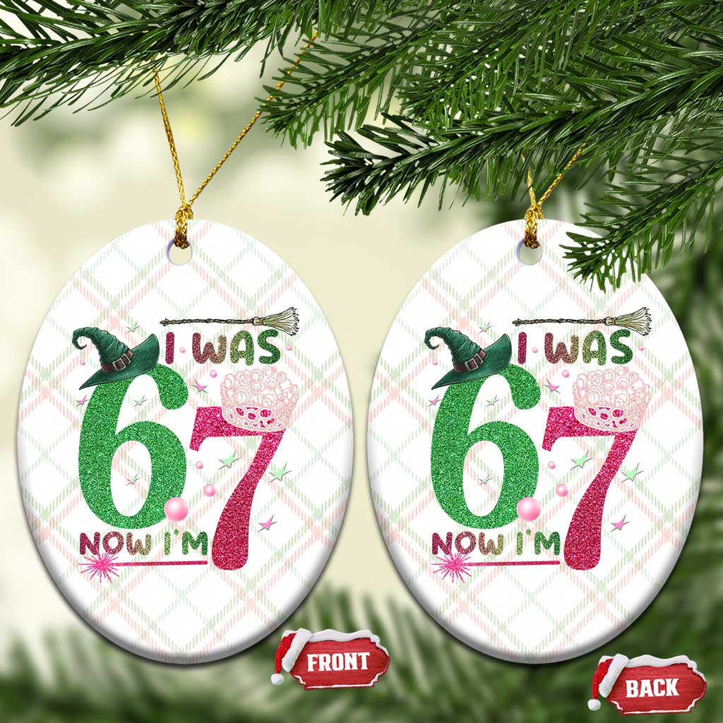 Birthday Girl I Was 6 Now I Am 7 Ceramic Ornament Gift For Alpha Kids - Wonder Print Shop