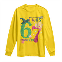 Birthday Girl I Was 6 Now I Am 7 Long Sleeve Shirt Gift For Alpha Kids - Wonder Print Shop