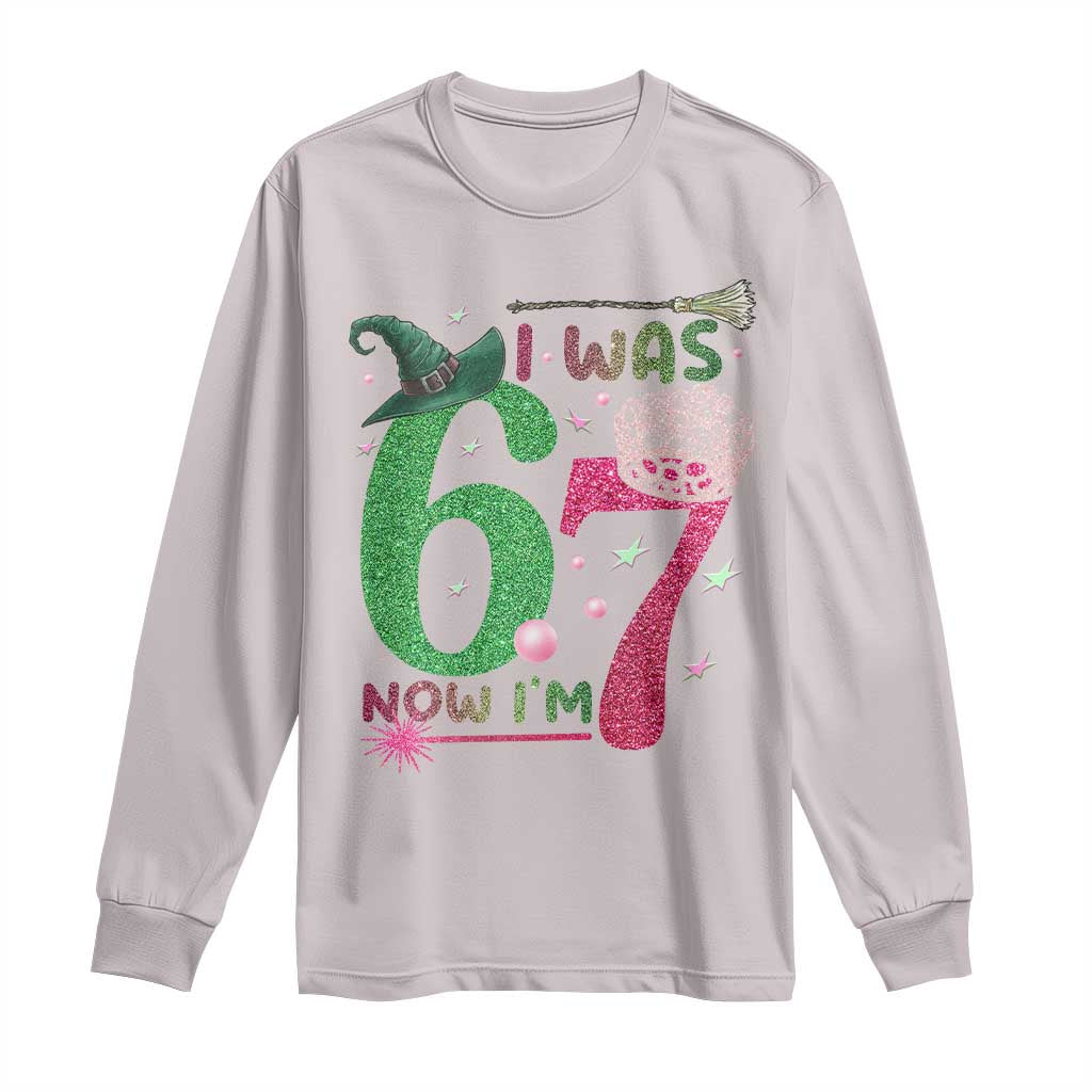 Birthday Girl I Was 6 Now I Am 7 Long Sleeve Shirt Gift For Alpha Kids - Wonder Print Shop