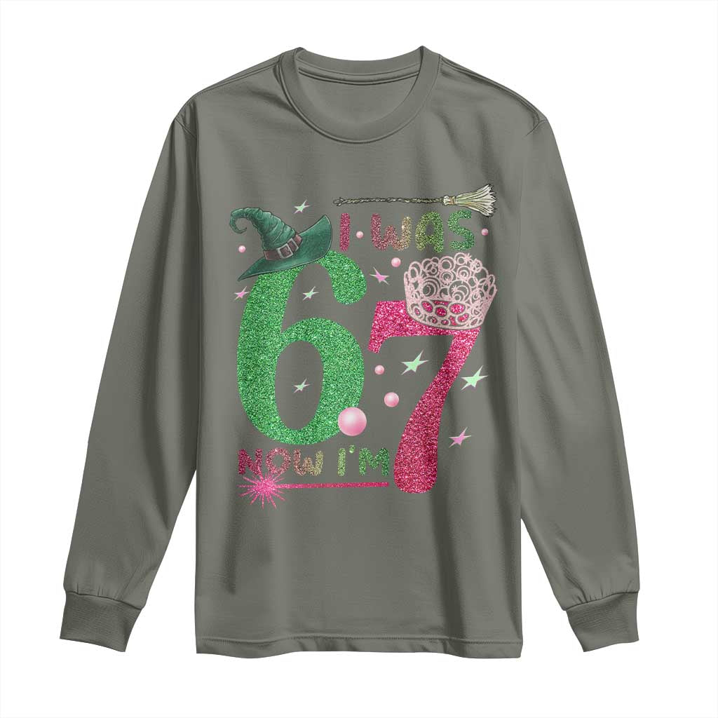 Birthday Girl I Was 6 Now I Am 7 Long Sleeve Shirt Gift For Alpha Kids - Wonder Print Shop